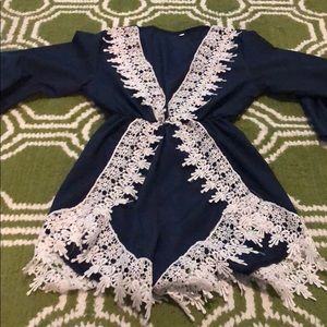 Crochet Navy Blue Romper